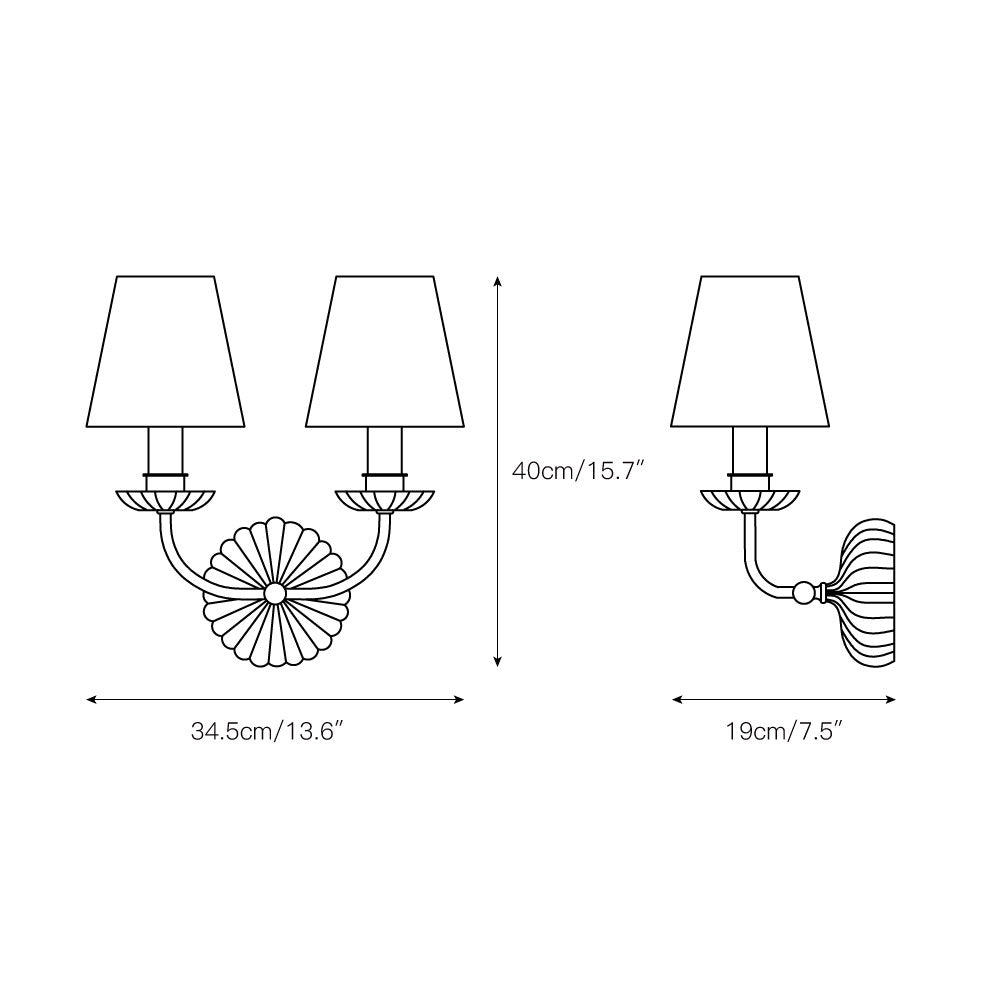 Antique Gold Wall Sconce Lighting with Modern Shades – Elegant Double Wall Lamp for Home Decor 3