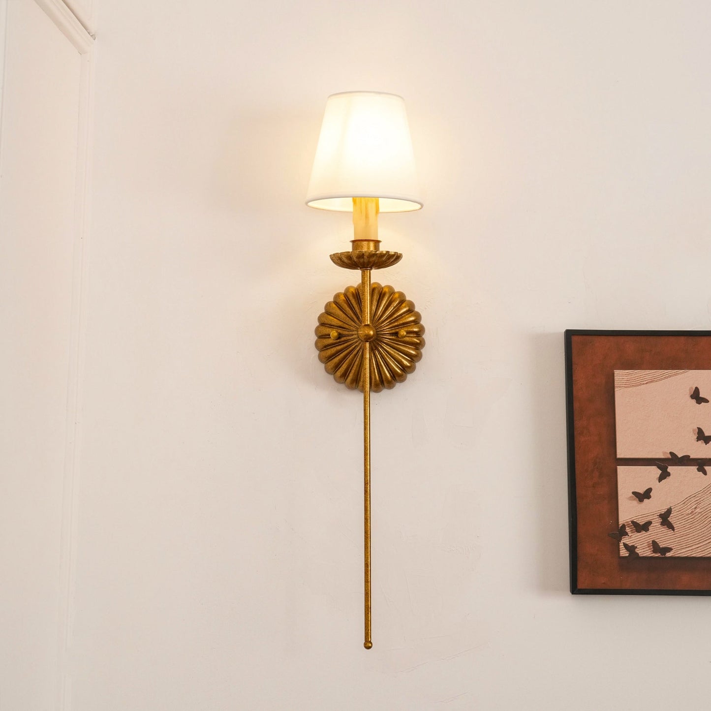 Antique Gold Wall Sconce Lighting with Modern Shades – Elegant Double Wall Lamp for Home Decor 5