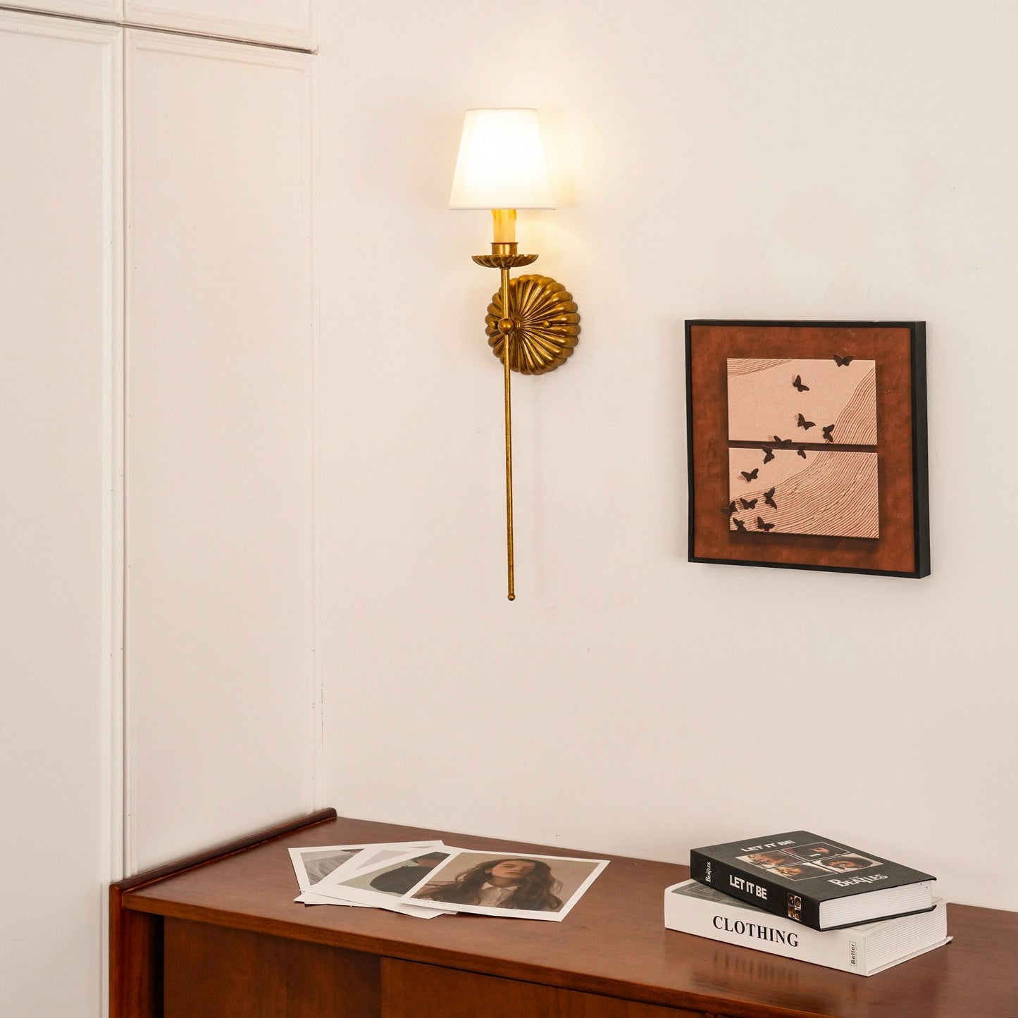 Antique Gold Wall Sconce Lighting with Modern Shades – Elegant Double Wall Lamp for Home Decor 7