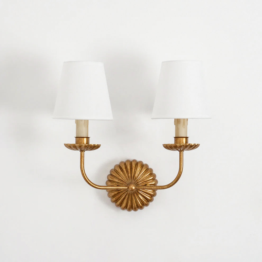 Antique Gold Wall Sconce Lighting with Modern Shades – Elegant Double Wall Lamp for Home Decor 9