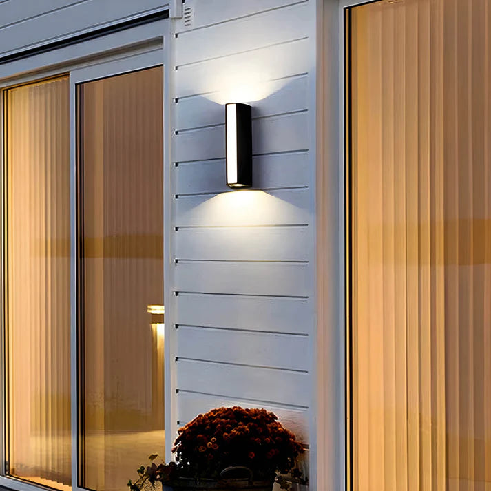 Contemporary Outdoor Wall Light - Modern 2-Way Up and Down LED Lantern - Waterproof Aluminum and Acrylic Design 3