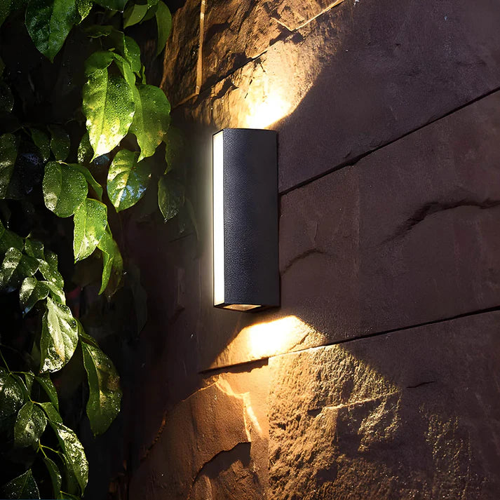 Contemporary Outdoor Wall Light - Modern 2-Way Up and Down LED Lantern - Waterproof Aluminum and Acrylic Design 4
