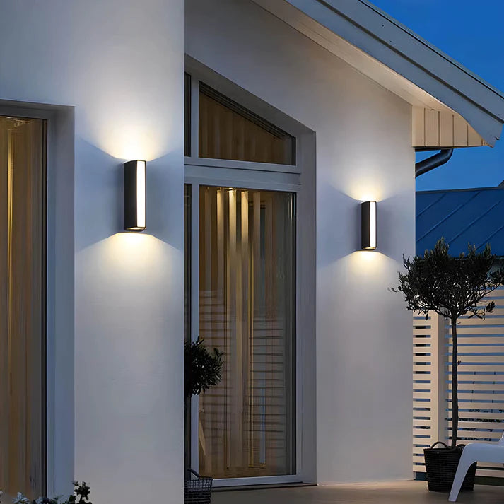 Contemporary Outdoor Wall Light - Modern 2-Way Up and Down LED Lantern - Waterproof Aluminum and Acrylic Design 6
