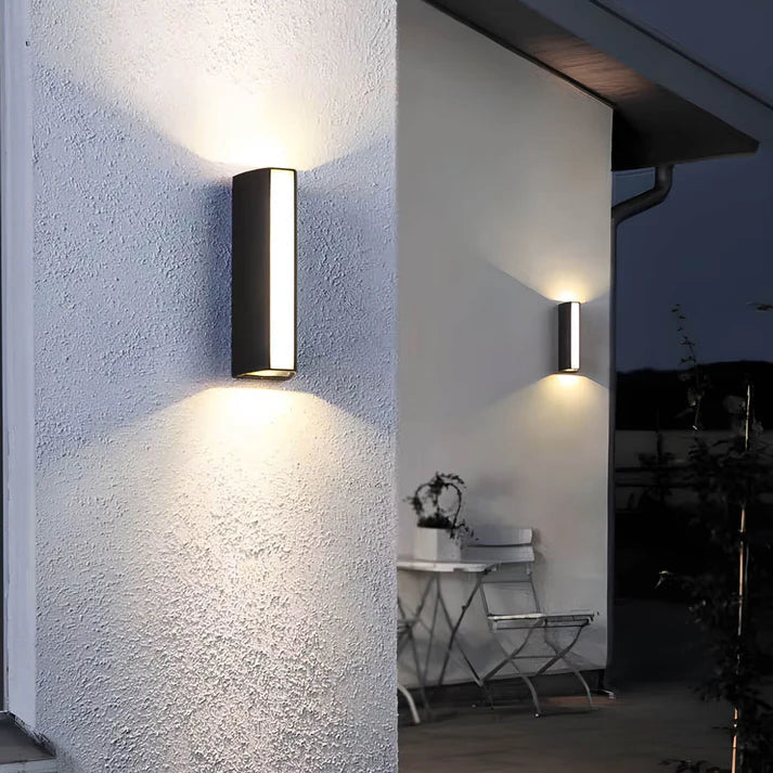 Contemporary Outdoor Wall Light - Modern 2-Way Up and Down LED Lantern - Waterproof Aluminum and Acrylic Design 7