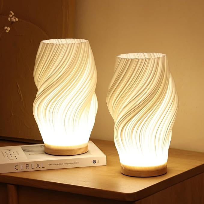 Contemporary Table Lamp | Dimmable Desk Lamp | USB Bedside Light | Modern Decorative Fixture | Wavecrest Lamp for Home 2