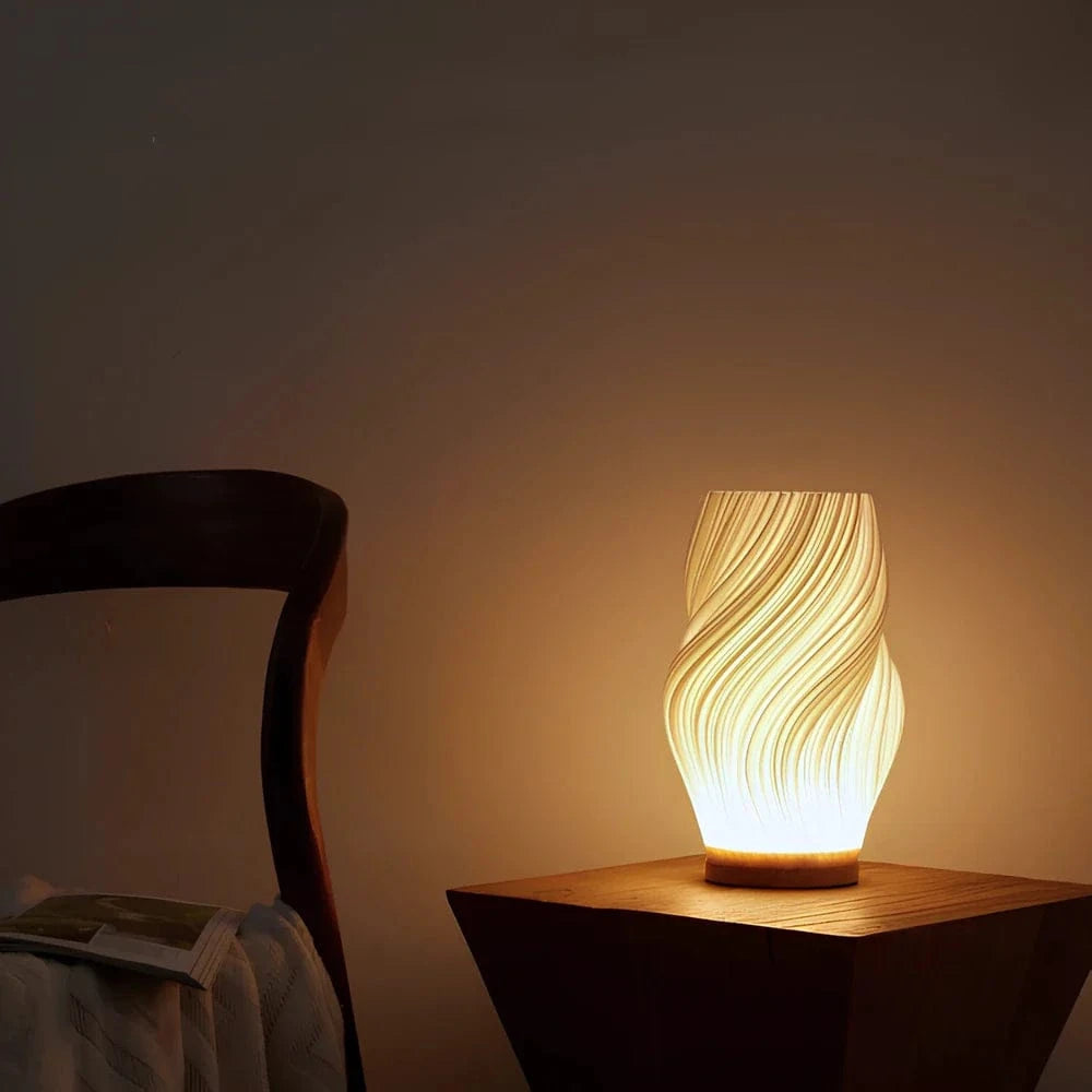 Contemporary Table Lamp | Dimmable Desk Lamp | USB Bedside Light | Modern Decorative Fixture | Wavecrest Lamp for Home 3