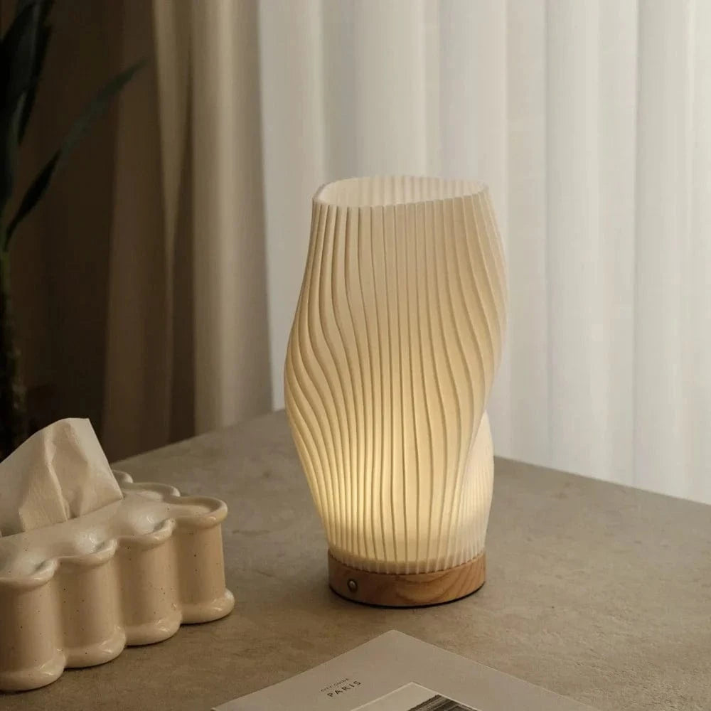 Contemporary Table Lamp | Dimmable Desk Lamp | USB Bedside Light | Modern Decorative Fixture | Wavecrest Lamp for Home 4