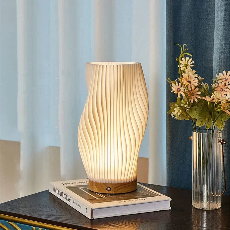 Contemporary Table Lamp | Dimmable Desk Lamp | USB Bedside Light | Modern Decorative Fixture | Wavecrest Lamp for Home 8