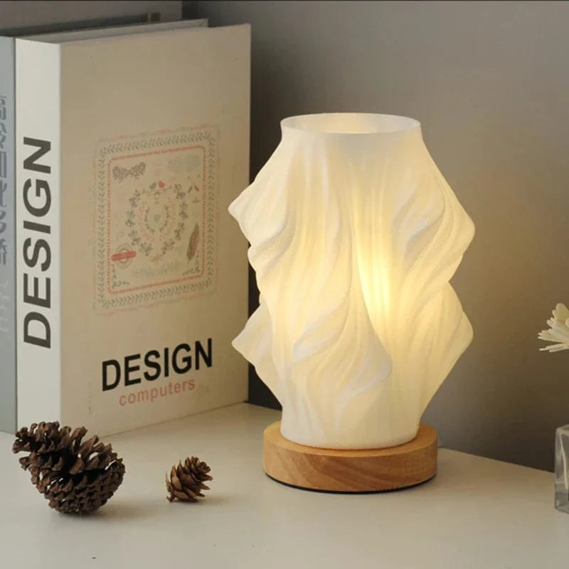 Contemporary Table Lamp | Dimmable Desk Lamp | USB Bedside Light | Modern Decorative Fixture | Wavecrest Lamp for Home 9