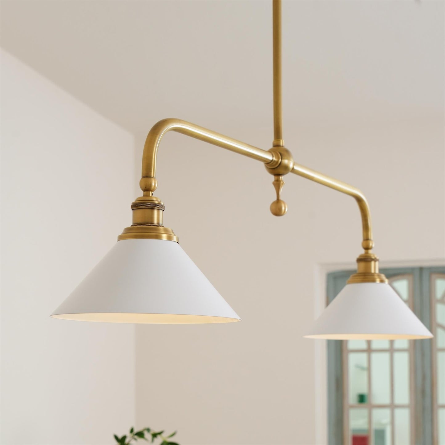 Elegant Chandelier Light with White Glass Shades – Classic Dining Room Fixture for Timeless Ambiance 2