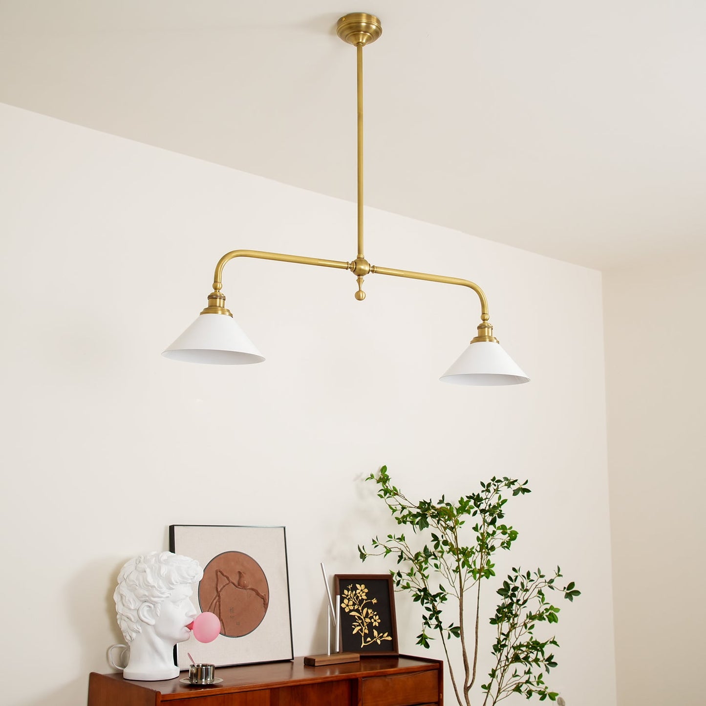 Elegant Chandelier Light with White Glass Shades – Classic Dining Room Fixture for Timeless Ambiance 8