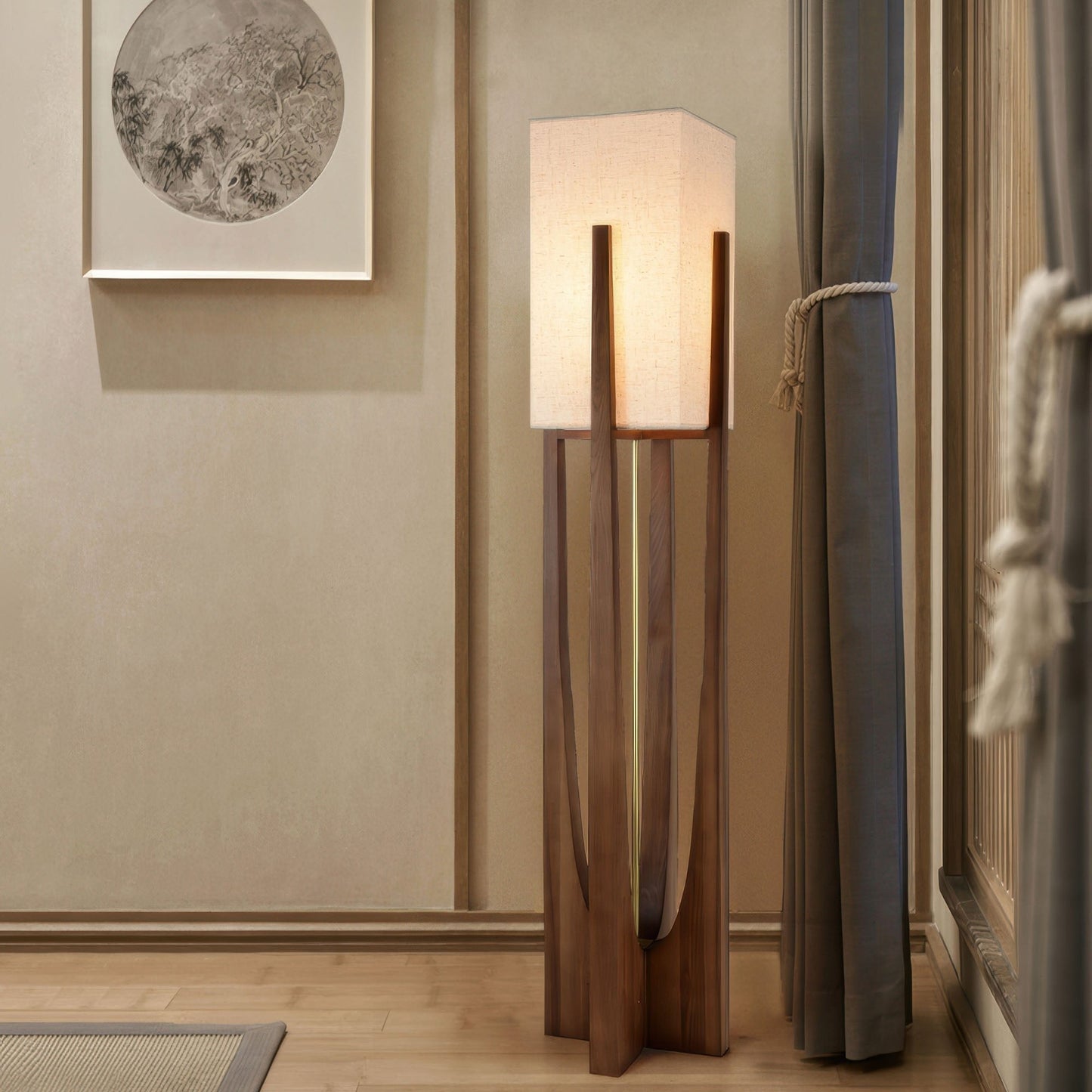 Modern Floor Lamp for Living Room | Elegant Standing Lamp | LED Reading Light | Stylish Floor Fixture | Wabi Sabi Floor Lamp for Home Decor 2