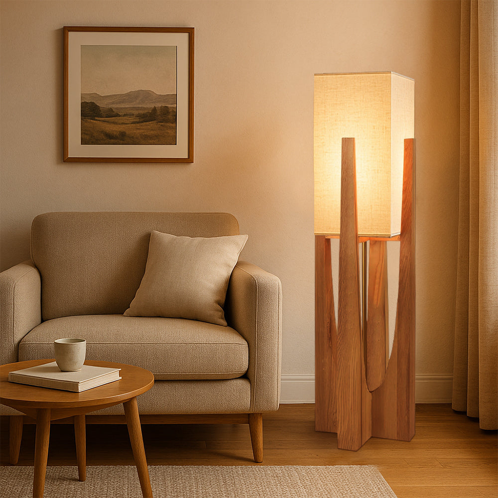 Modern Floor Lamp for Living Room | Elegant Standing Lamp | LED Reading Light | Stylish Floor Fixture | Wabi Sabi Floor Lamp for Home Decor 4