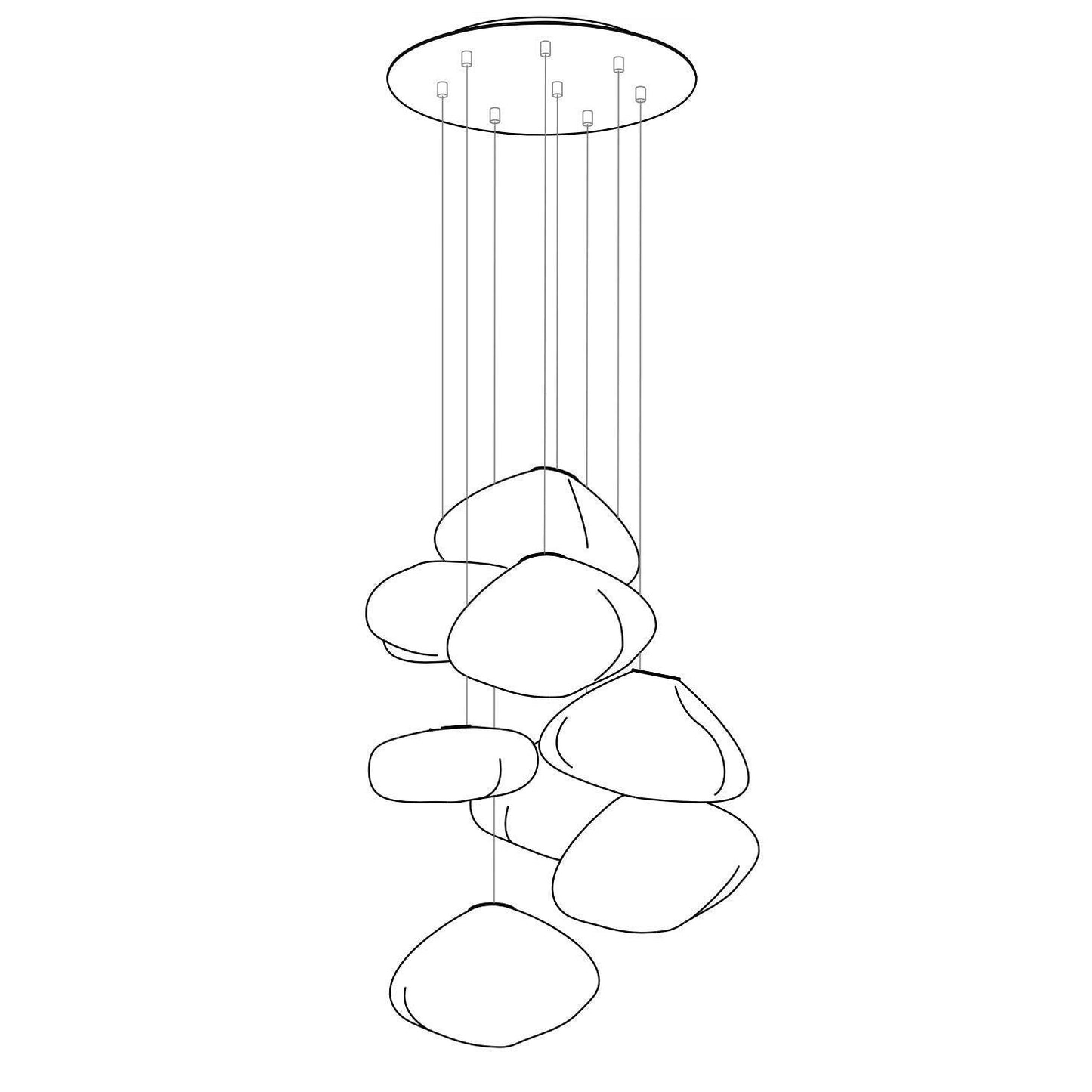 Modern Glass Pendant Light, Unique Design in Transparent, Smoke Grey, and Amber Finishes – Stylish Kitchen Pendant Lighting 10