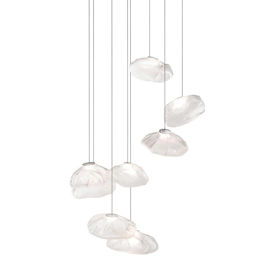 Modern Glass Pendant Light, Unique Design in Transparent, Smoke Grey, and Amber Finishes – Stylish Kitchen Pendant Lighting 16