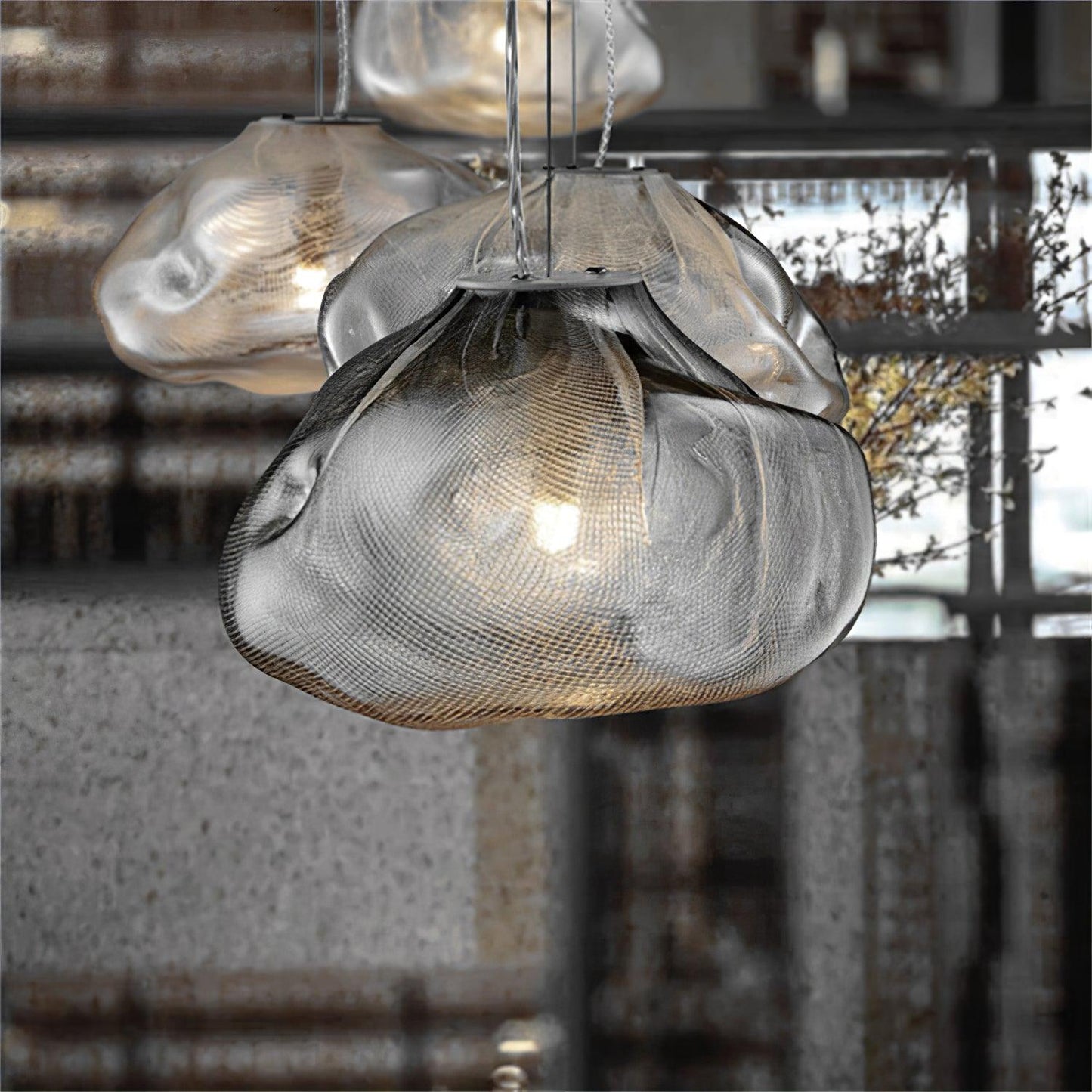 Modern Glass Pendant Light, Unique Design in Transparent, Smoke Grey, and Amber Finishes – Stylish Kitchen Pendant Lighting 4