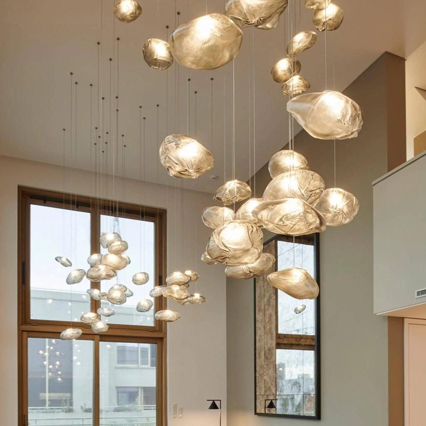 Modern Glass Pendant Light, Unique Design in Transparent, Smoke Grey, and Amber Finishes – Stylish Kitchen Pendant Lighting 6