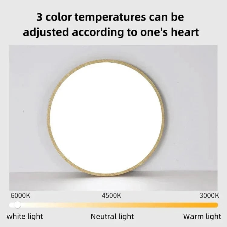 Modern LED Ceiling Light | Flush Mount Ceiling Fixture | Dimmable Circular Light | Energy-Efficient Ceiling Lamp | Stylish Wood Grain Design 5