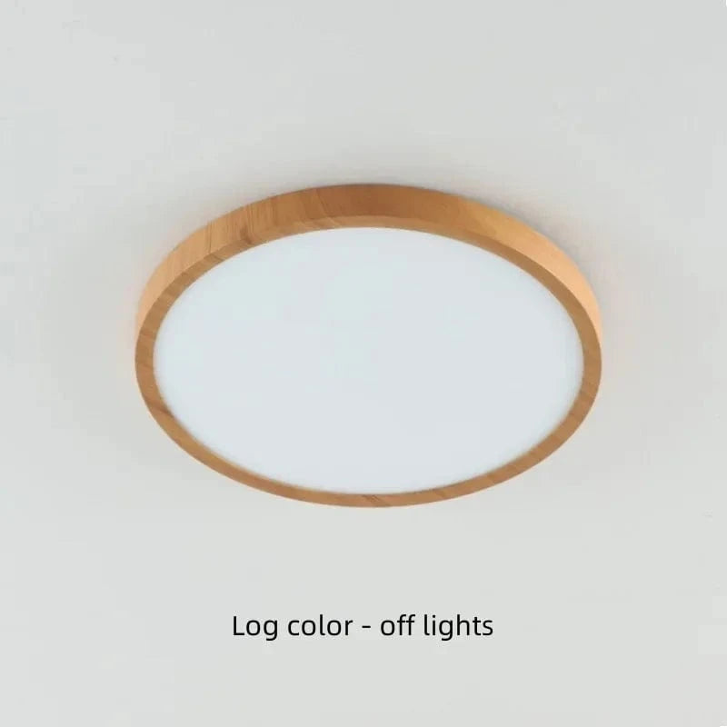 Modern LED Ceiling Light | Flush Mount Ceiling Fixture | Dimmable Circular Light | Energy-Efficient Ceiling Lamp | Stylish Wood Grain Design 6
