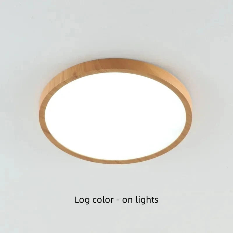 Modern LED Ceiling Light | Flush Mount Ceiling Fixture | Dimmable Circular Light | Energy-Efficient Ceiling Lamp | Stylish Wood Grain Design 7