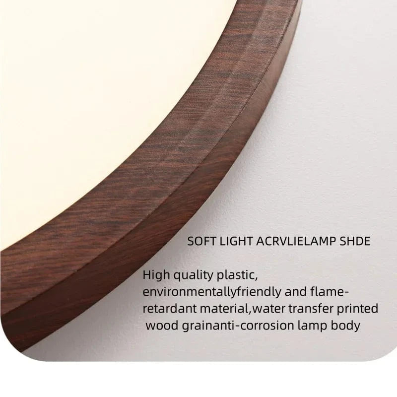 Modern LED Ceiling Light | Flush Mount Ceiling Fixture | Dimmable Circular Light | Energy-Efficient Ceiling Lamp | Stylish Wood Grain Design 8