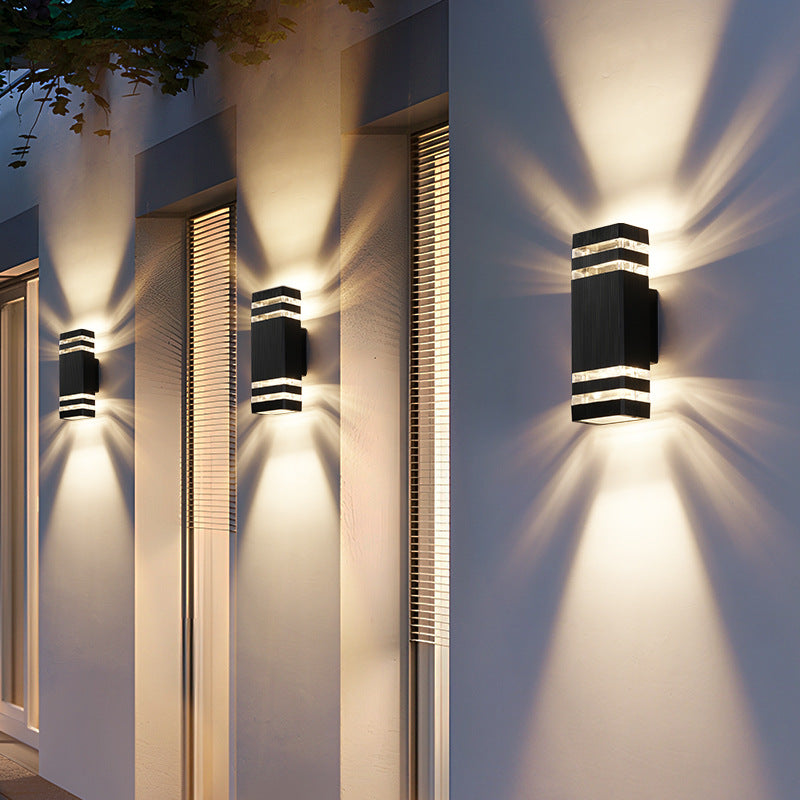 Modern Outdoor Wall Light - 2-Way Aluminum and Glass Outdoor Wall Lantern for Garden and Patio Lighting 2