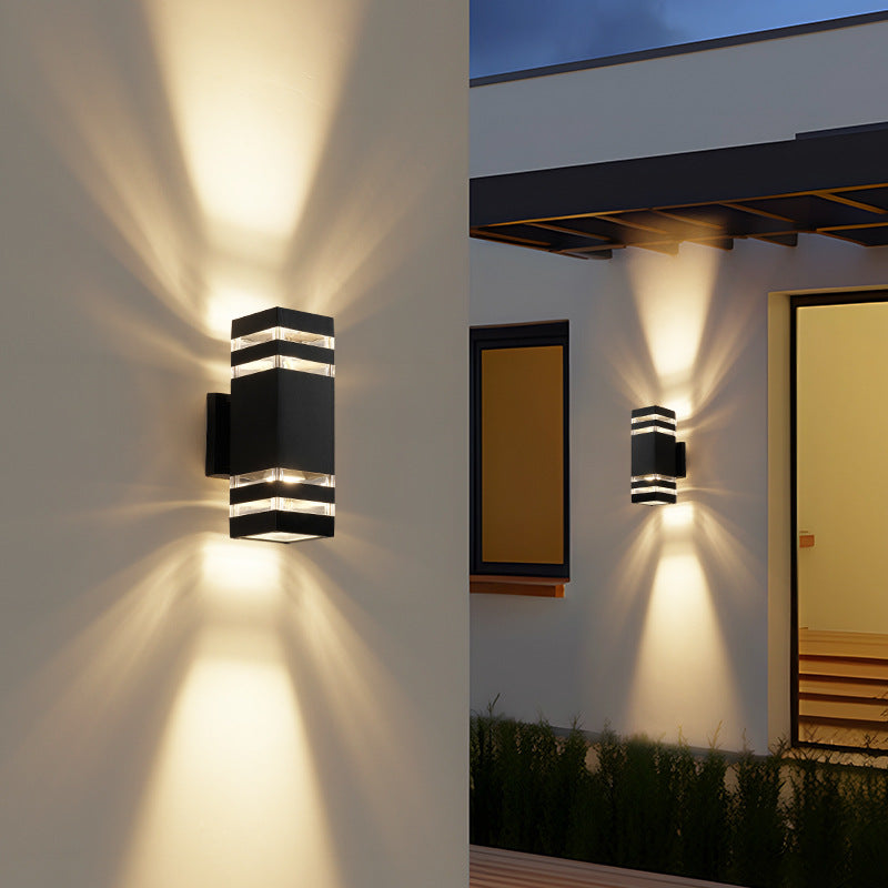 Modern Outdoor Wall Light - 2-Way Aluminum and Glass Outdoor Wall Lantern for Garden and Patio Lighting 3