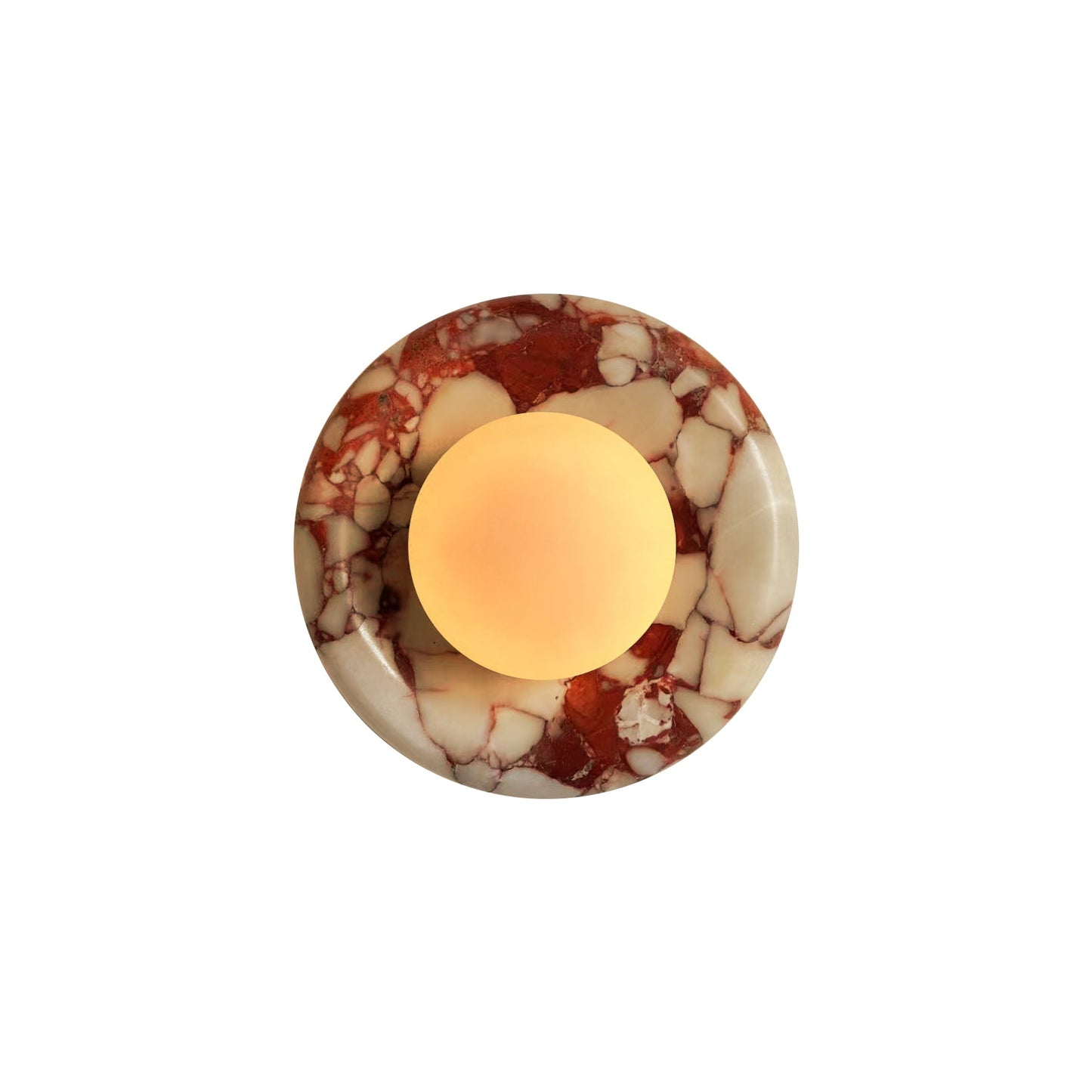 Modern Red Marble Wall Sconce with Glass Ball – Elegant Wall Lamp for Living Room and Bedroom Lighting 1