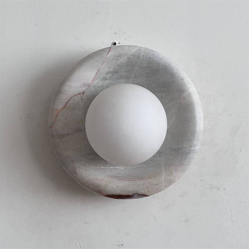 Modern Red Marble Wall Sconce with Glass Ball – Elegant Wall Lamp for Living Room and Bedroom Lighting 15