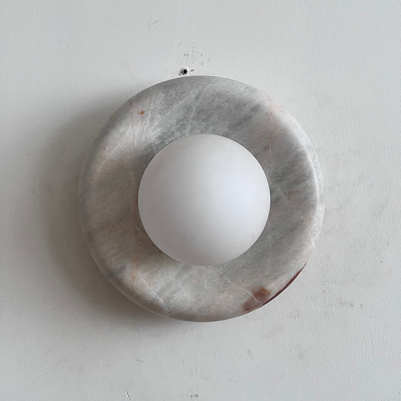 Modern Red Marble Wall Sconce with Glass Ball – Elegant Wall Lamp for Living Room and Bedroom Lighting 16