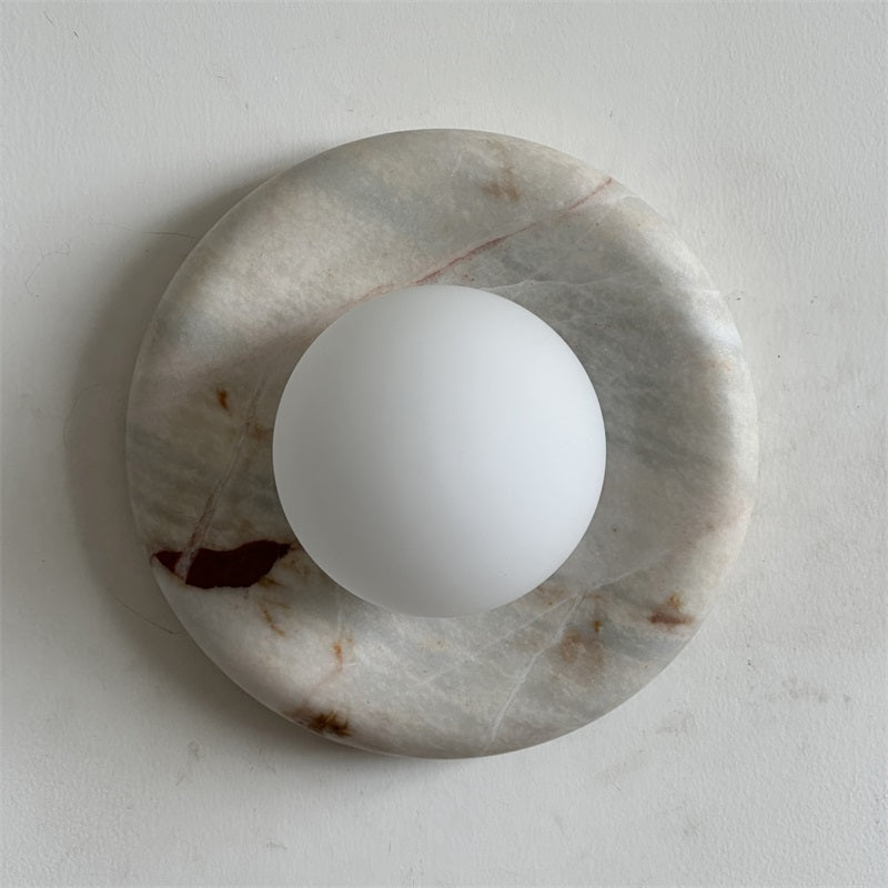 Modern Red Marble Wall Sconce with Glass Ball – Elegant Wall Lamp for Living Room and Bedroom Lighting 19