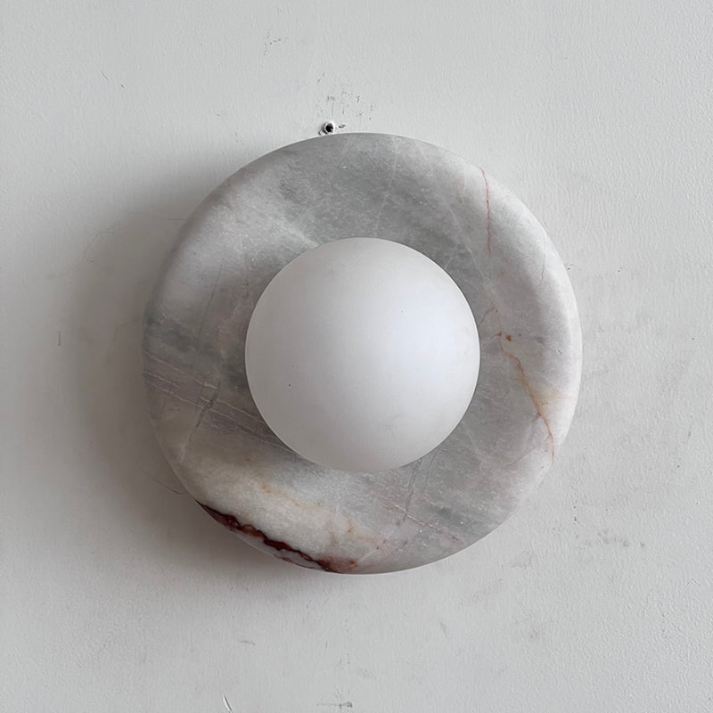Modern Red Marble Wall Sconce with Glass Ball – Elegant Wall Lamp for Living Room and Bedroom Lighting 24