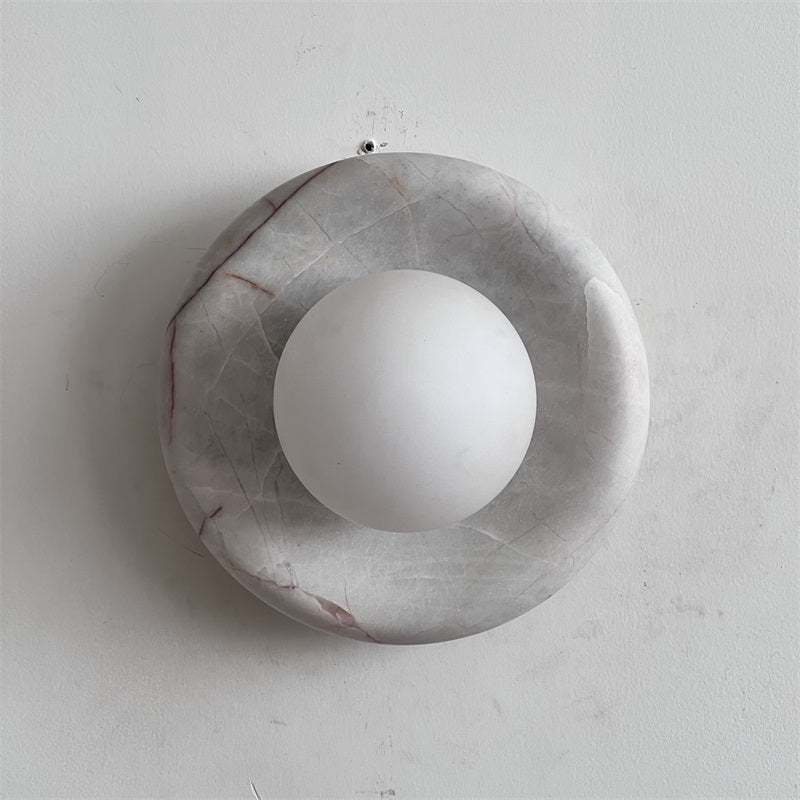 Modern Red Marble Wall Sconce with Glass Ball – Elegant Wall Lamp for Living Room and Bedroom Lighting 25