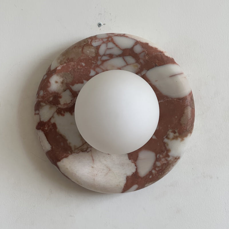 Modern Red Marble Wall Sconce with Glass Ball – Elegant Wall Lamp for Living Room and Bedroom Lighting 31