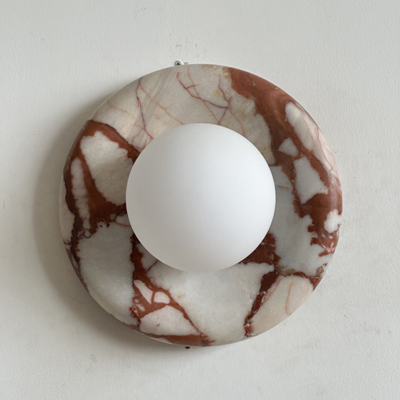 Modern Red Marble Wall Sconce with Glass Ball – Elegant Wall Lamp for Living Room and Bedroom Lighting 32