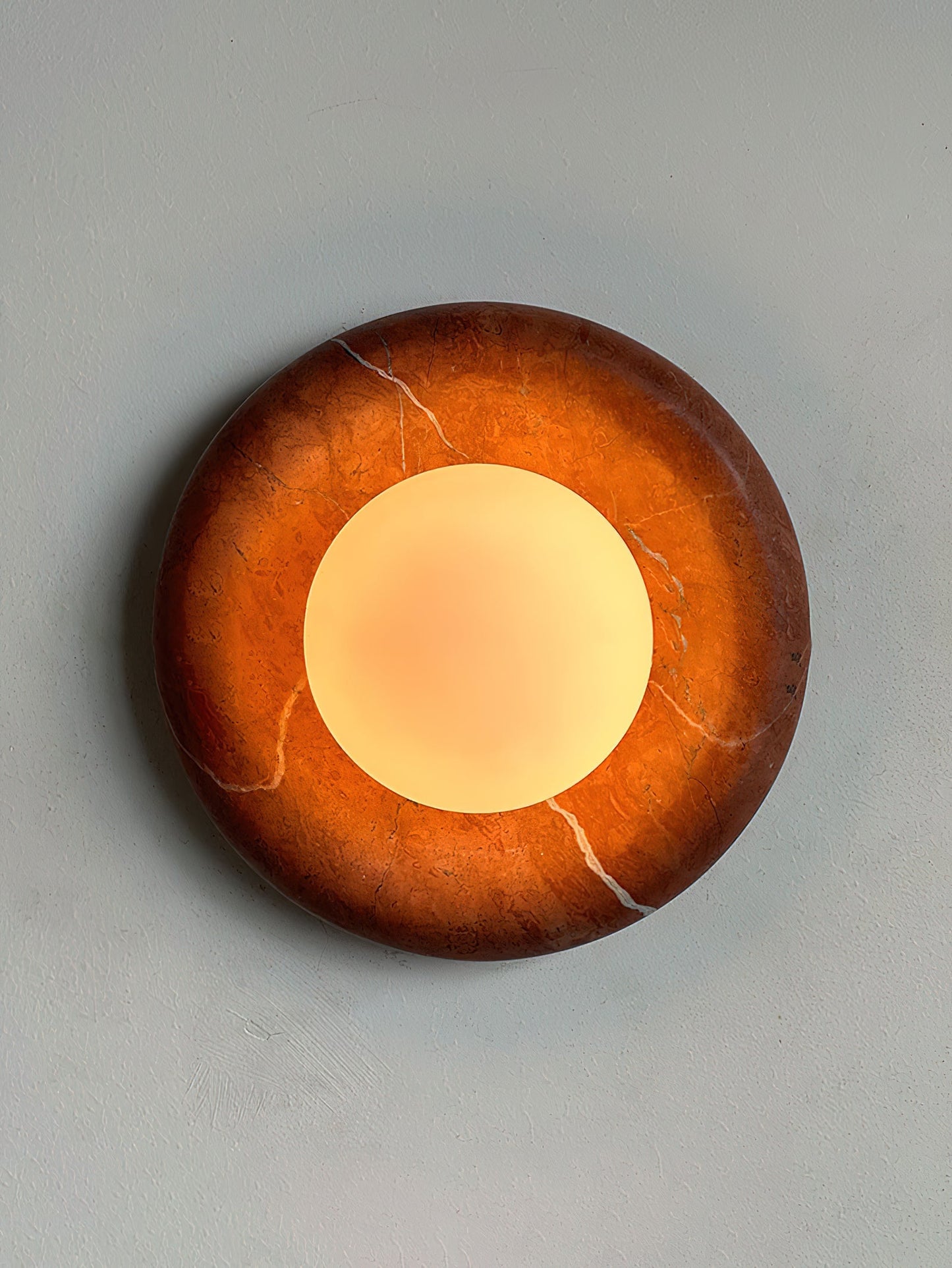 Modern Red Marble Wall Sconce with Glass Ball – Elegant Wall Lamp for Living Room and Bedroom Lighting 5