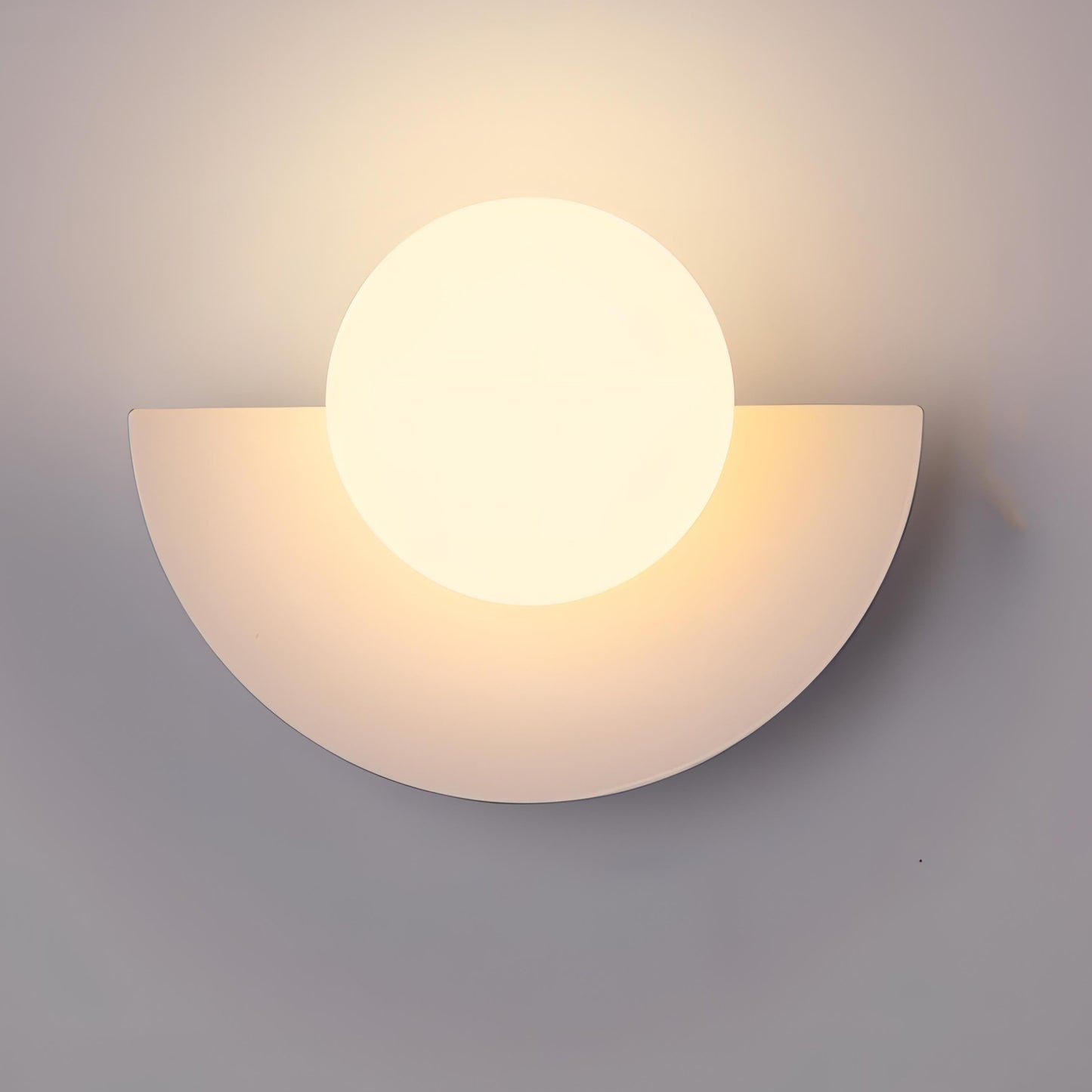 Nordic Semicircle Wall Lamp – Contemporary LED Wall Light Sconce for Hallway and Bedroom, Metal and PVC, 25cm Diameter 0
