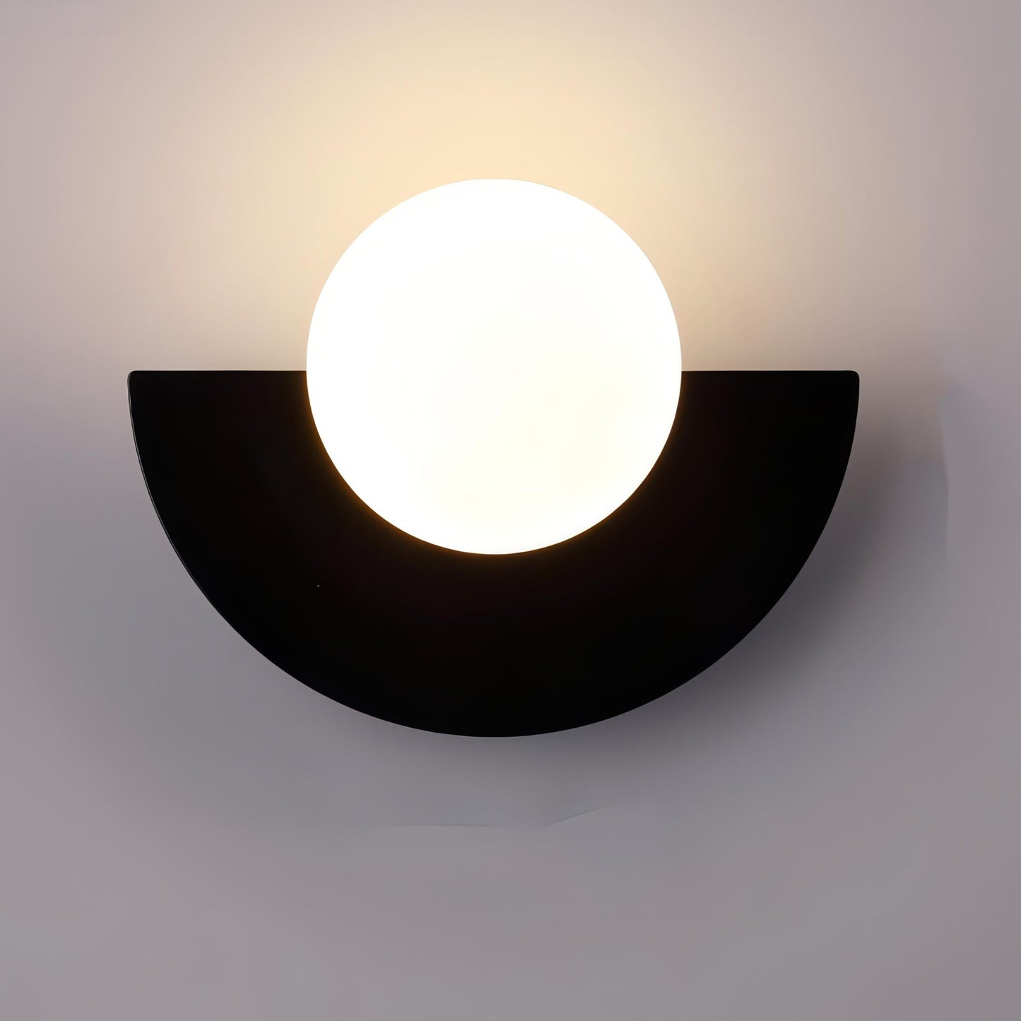 Nordic Semicircle Wall Lamp – Contemporary LED Wall Light Sconce for Hallway and Bedroom, Metal and PVC, 25cm Diameter 9