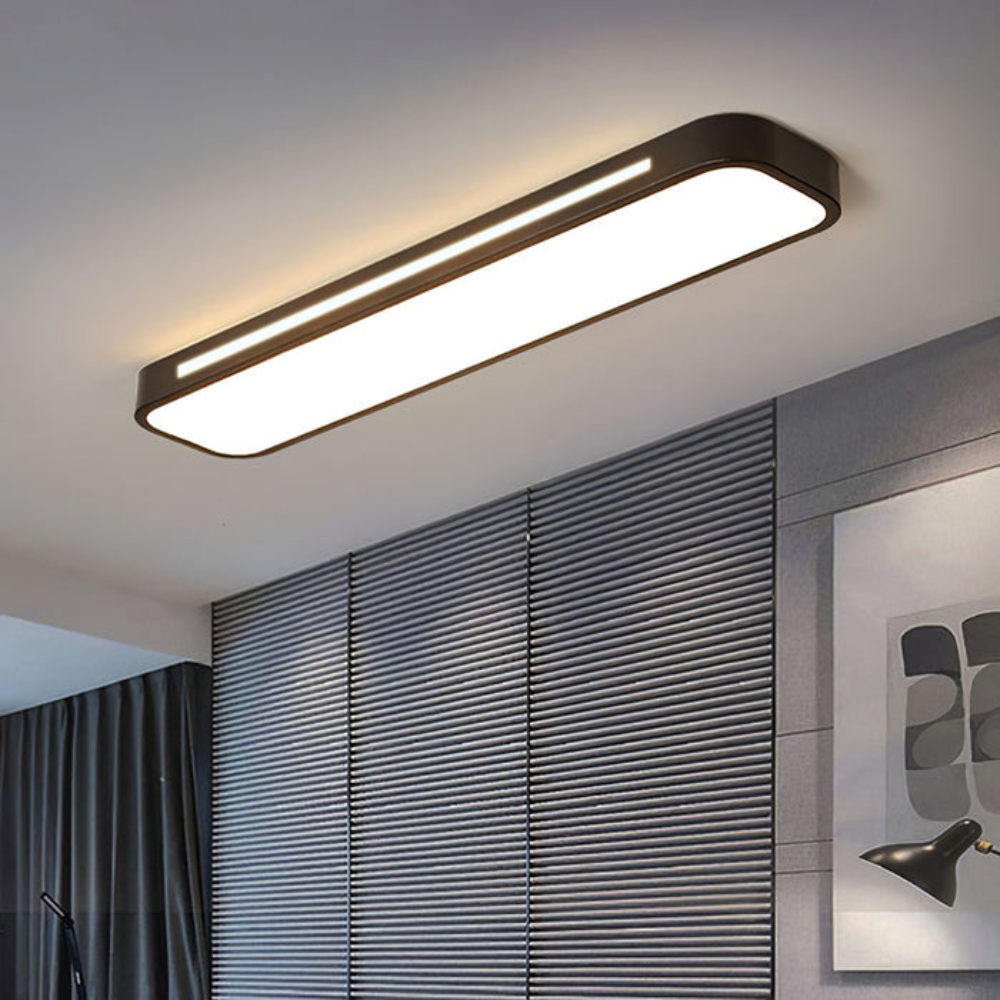 Sleek Nordic LED Ceiling Light Fixture – Modern Flush Mount Design for Hallway, Bedroom, and Dining Room – Black, 22W, 1760 Lm 1