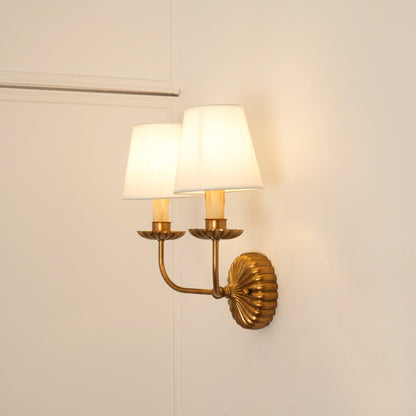 Antique Gold Wall Sconce Lighting with Modern Shades – Elegant Double Wall Lamp for Home Decor 2