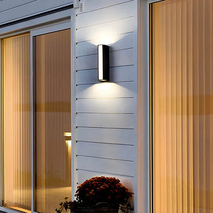 Contemporary Outdoor Wall Light - Modern 2-Way Up and Down LED Lantern - Waterproof Aluminum and Acrylic Design 3