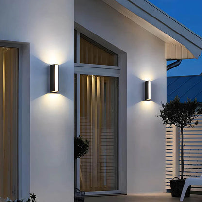 Contemporary Outdoor Wall Light - Modern 2-Way Up and Down LED Lantern - Waterproof Aluminum and Acrylic Design 6