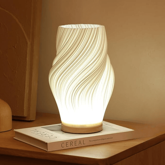 Contemporary Table Lamp | Dimmable Desk Lamp | USB Bedside Light | Modern Decorative Fixture | Wavecrest Lamp for Home 0