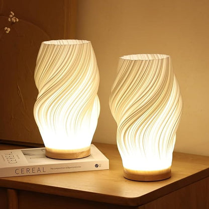 Contemporary Table Lamp | Dimmable Desk Lamp | USB Bedside Light | Modern Decorative Fixture | Wavecrest Lamp for Home 2