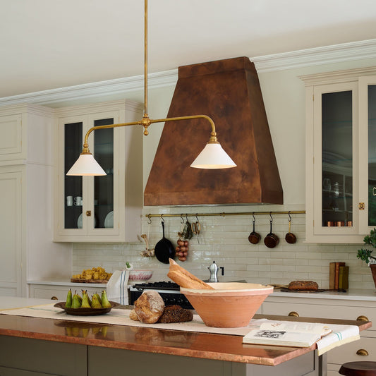 Elegant Chandelier Light with White Glass Shades – Classic Dining Room Fixture for Timeless Ambiance 1