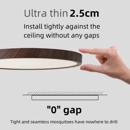 Modern LED Ceiling Light | Flush Mount Ceiling Fixture | Dimmable Circular Light | Energy-Efficient Ceiling Lamp | Stylish Wood Grain Design 3