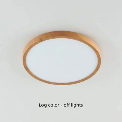Modern LED Ceiling Light | Flush Mount Ceiling Fixture | Dimmable Circular Light | Energy-Efficient Ceiling Lamp | Stylish Wood Grain Design 6
