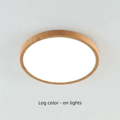 Modern LED Ceiling Light | Flush Mount Ceiling Fixture | Dimmable Circular Light | Energy-Efficient Ceiling Lamp | Stylish Wood Grain Design 7