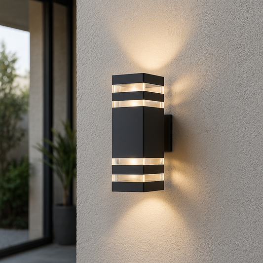 Modern Outdoor Wall Light - 2-Way Aluminum and Glass Outdoor Wall Lantern for Garden and Patio Lighting 0