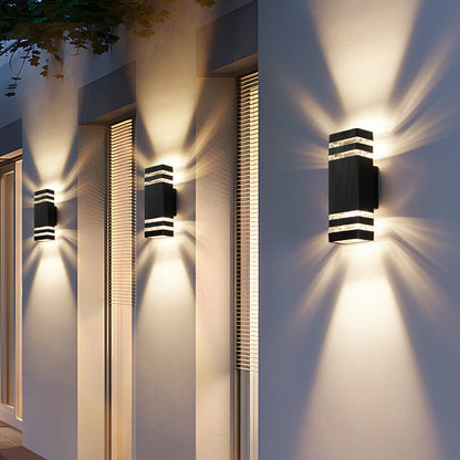 Modern Outdoor Wall Light - 2-Way Aluminum and Glass Outdoor Wall Lantern for Garden and Patio Lighting 2